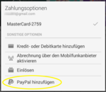 Play Store PayPal Bezahloption