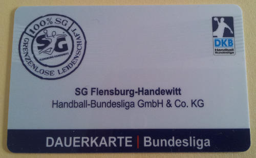 Dauerkarte SG Flensburg-Handewitt 2013 Chipkarte Vorderseite